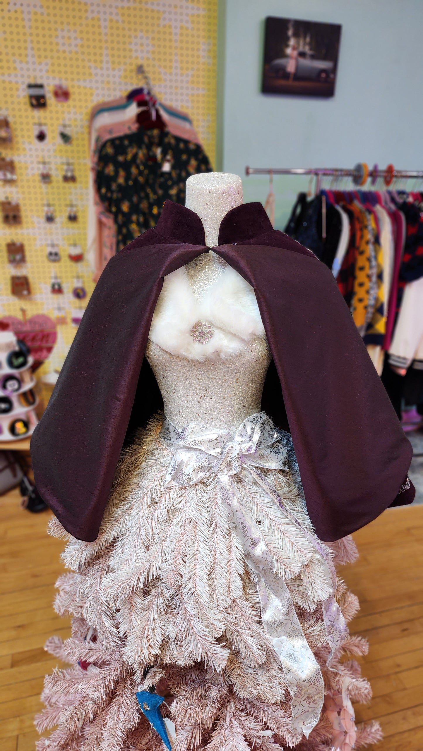 Aubergine Corduroy Full Circle Cape by Hollyville