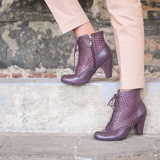 Plum ankle outlet boots