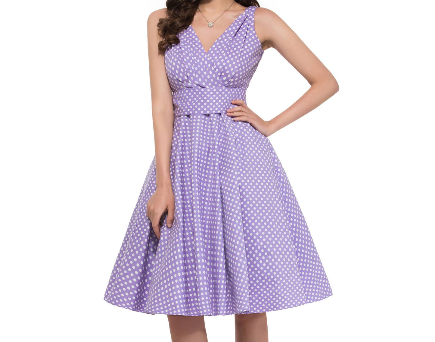 Julie Fit and Flare Polkadot Dress by Miss Lulo