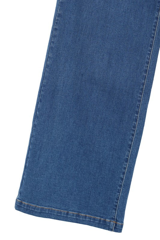 Flared High Waist Pin Tuck Jeans