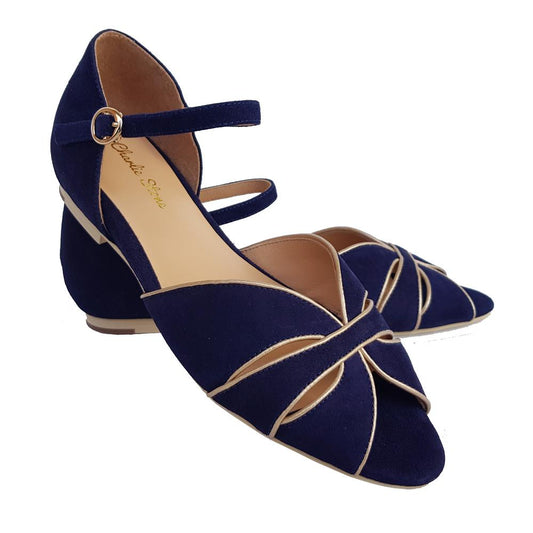 Athina in Navy by Charlie Stone Peep Toe Shoes