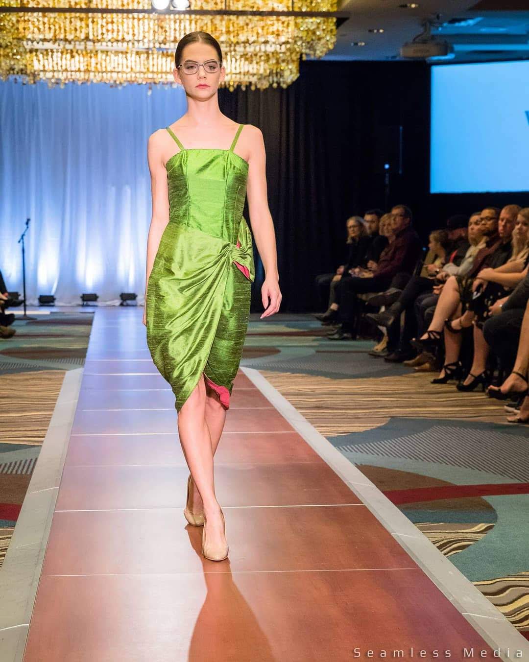 Chartreuse Silk Dress by Hollyville