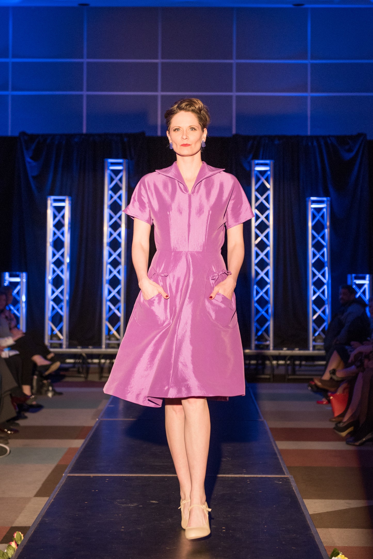 Purple Taffeta Vintage Inspired Dress by Hollyville