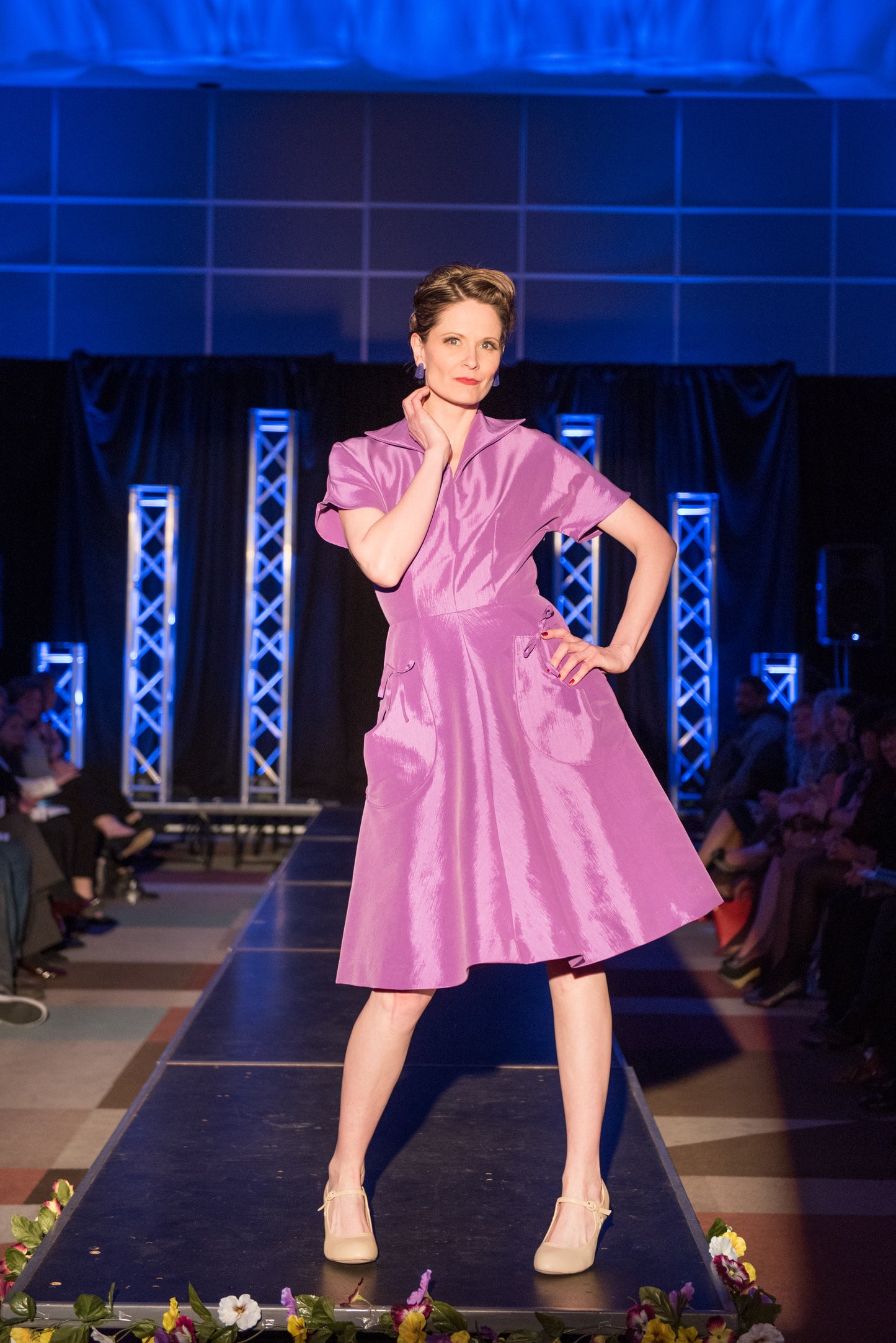 Purple Taffeta Vintage Inspired Dress by Hollyville