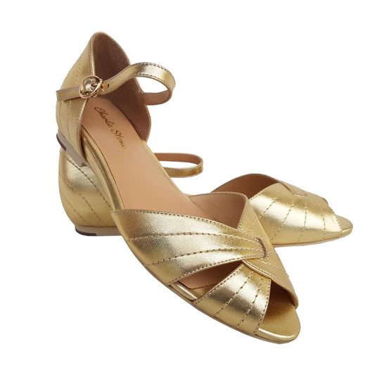 Santorini Shoes in Hot Gold by Charlie Stone