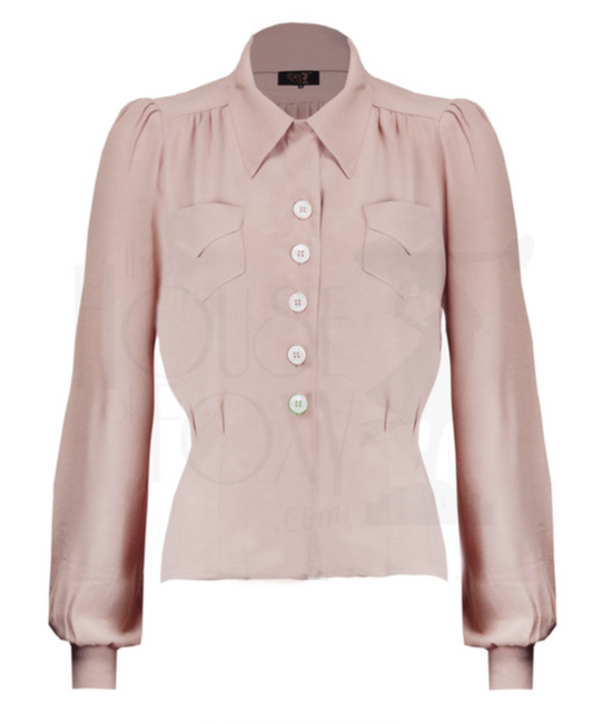 40's Sweetheart Blouse in Blush by The House of Foxy