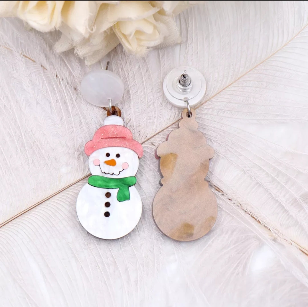 Snowman Drop Earrings