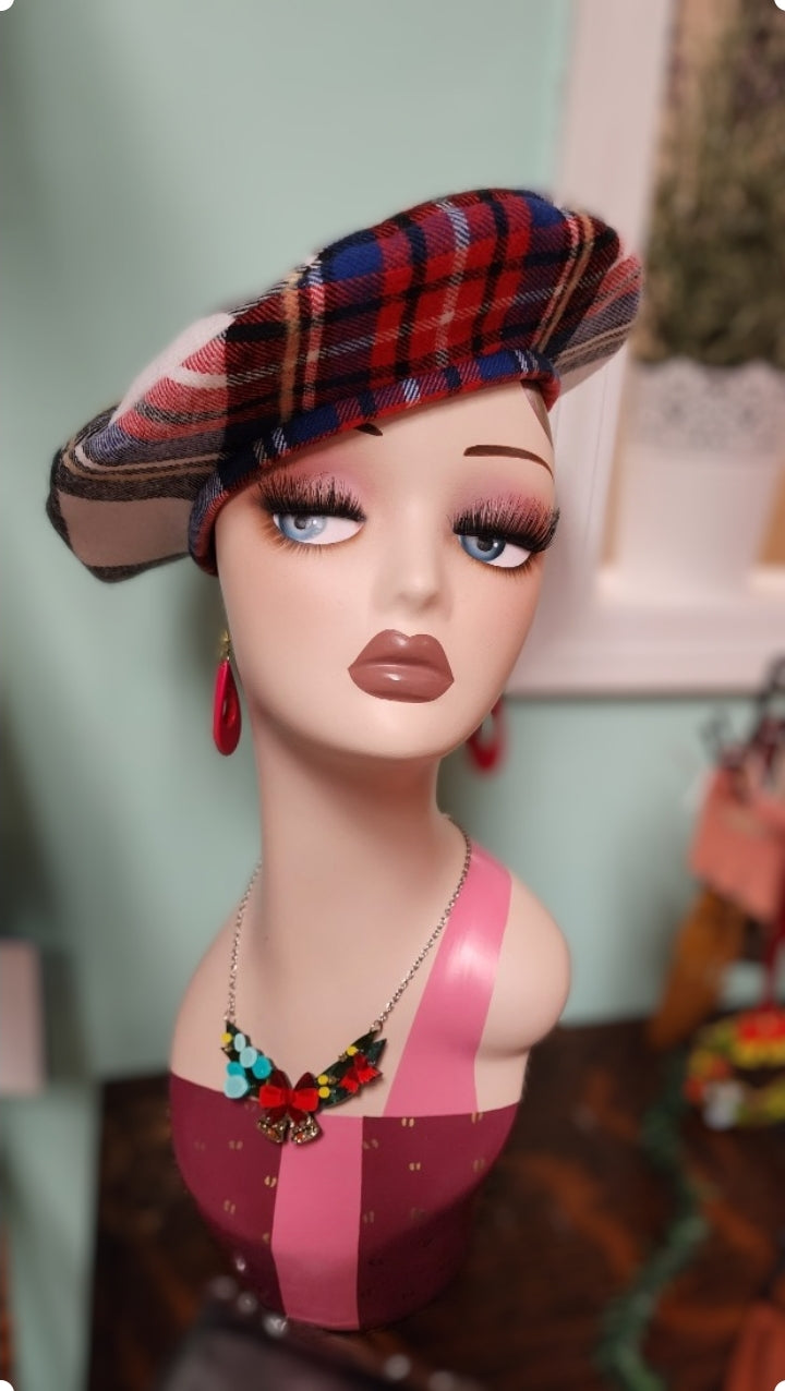 Plaid Flannel Tartan Beret by Hollyville