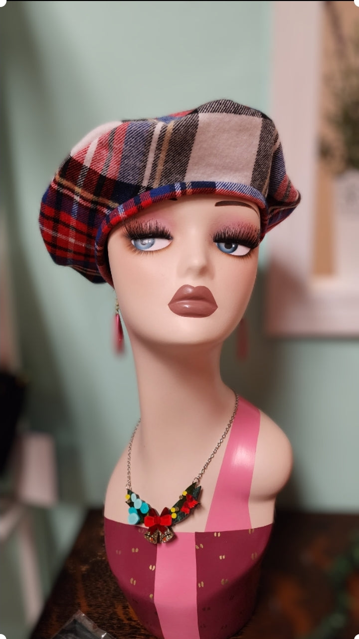 Plaid Flannel Tartan Beret by Hollyville