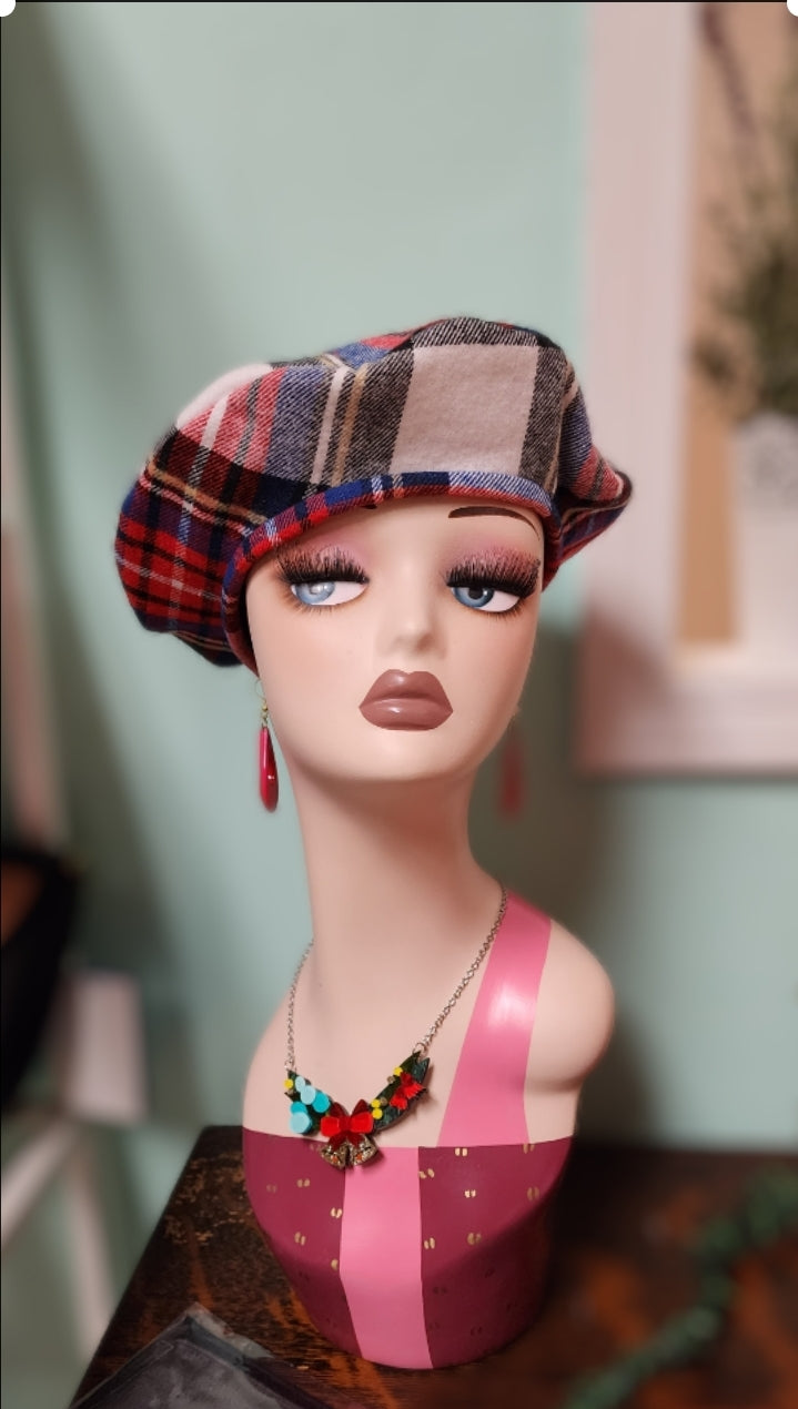 Plaid Flannel Beret by Hollyville