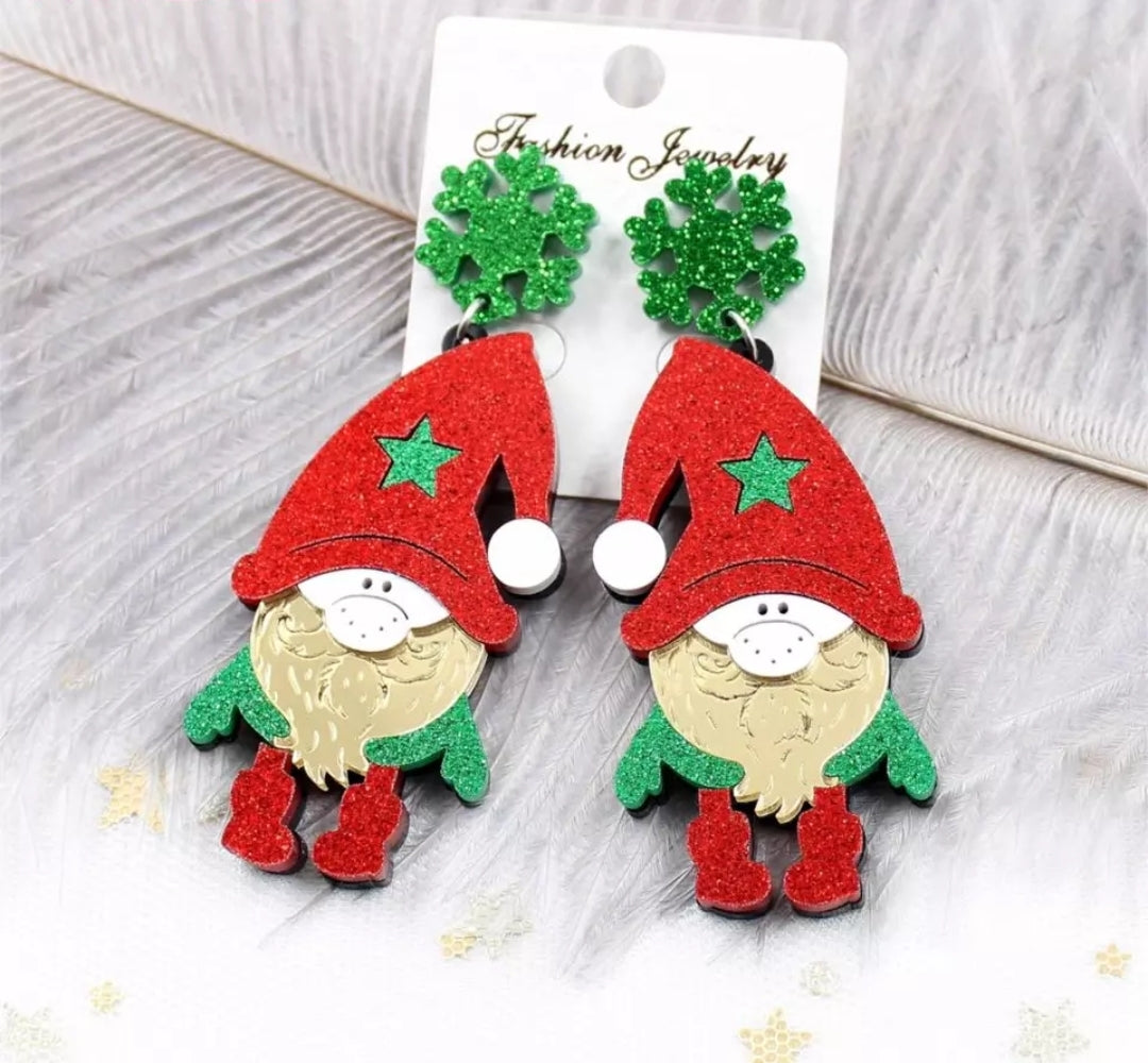 Christmas Gnome Dangle Earrings