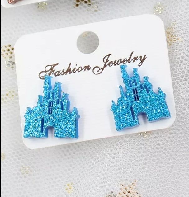 Glitter Castle Stud Earrings