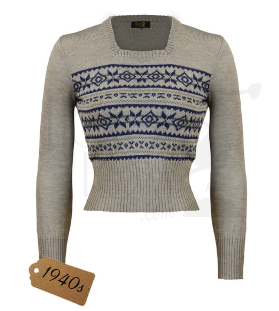 40s Fairisle Sweater in Cool by House of Foxy