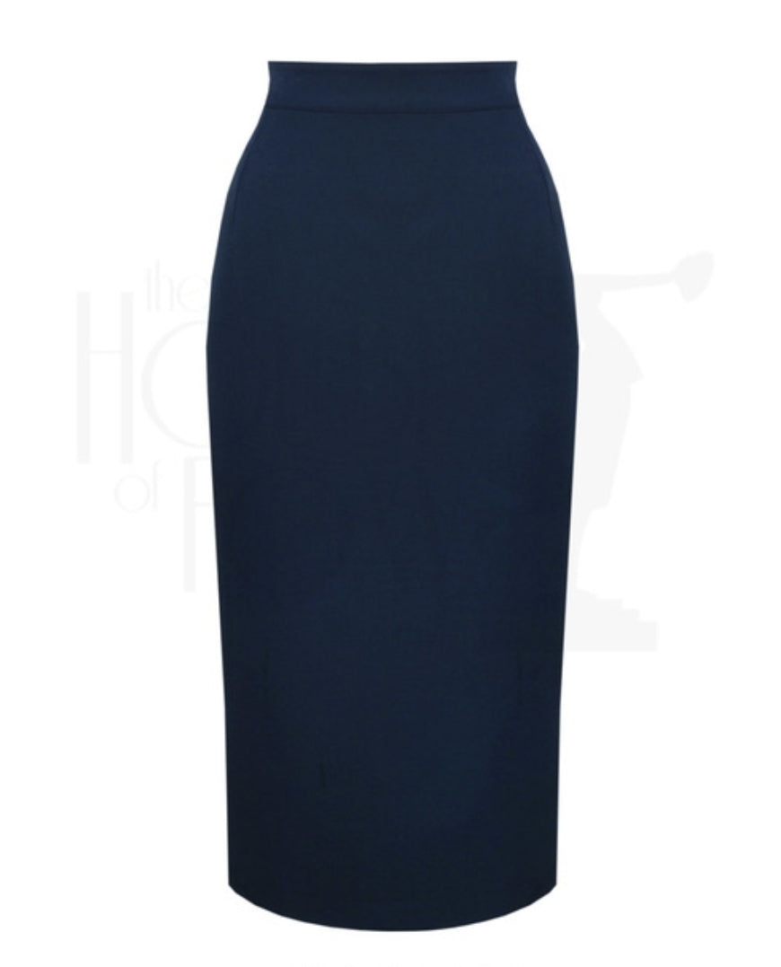 50s Perfect Pencil Skirt in Navy by House of Foxy