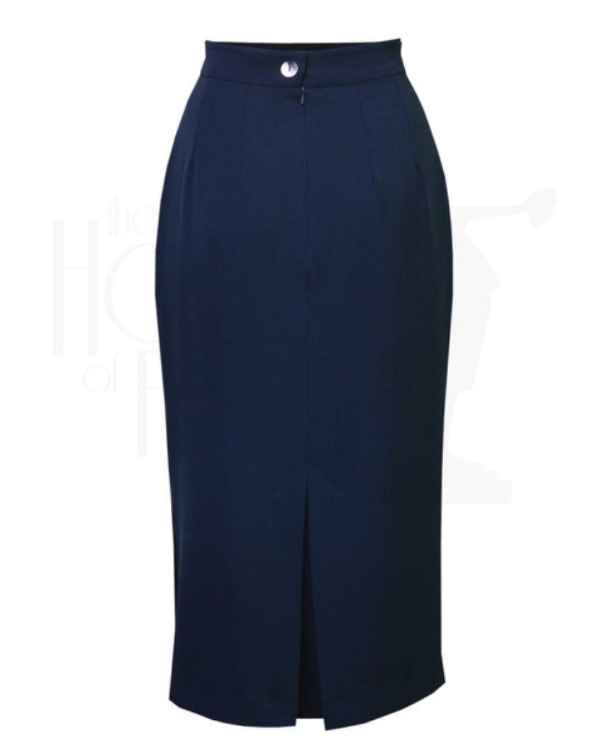 50s Perfect Pencil Skirt in Navy by House of Foxy