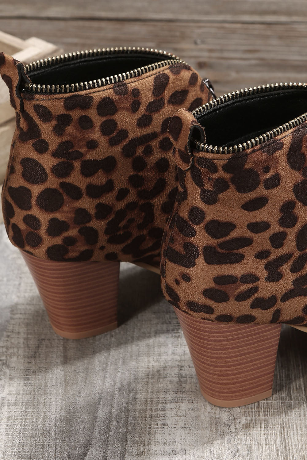 Leopard Faux Suede Boots