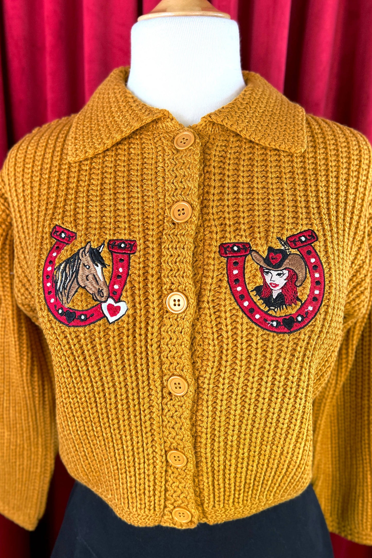 Love at the Ranch Collared Cropped Cardigan in Bronze by Mischief Made