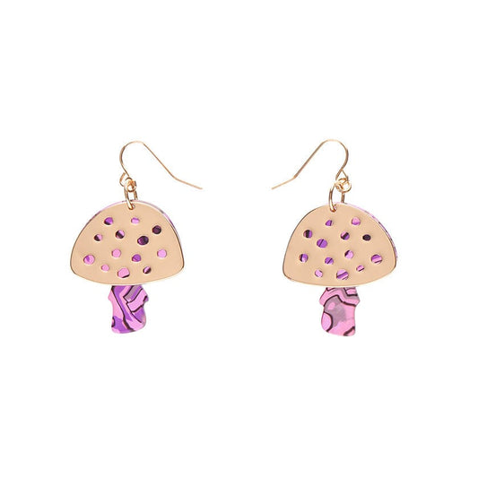 Mushroom Textured Resin Drop Earrings in Pink by Erstwilder