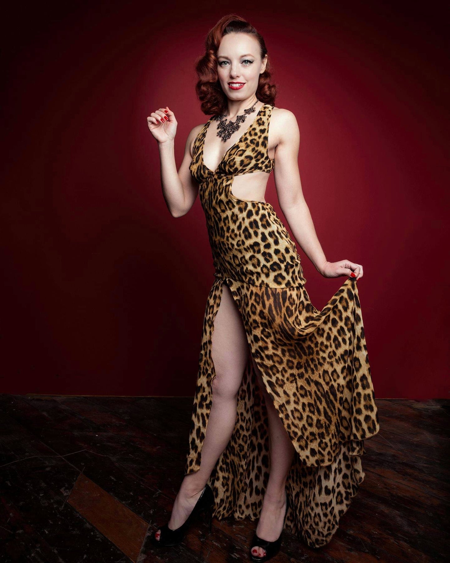 Leopard Maxi Dress by Le Palais Vintage