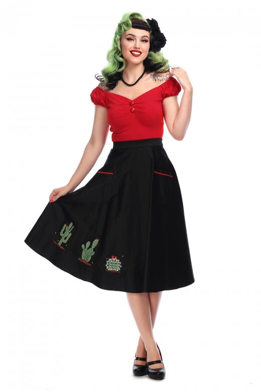 Silvia Cactus Swing Skirt by Collectif XS