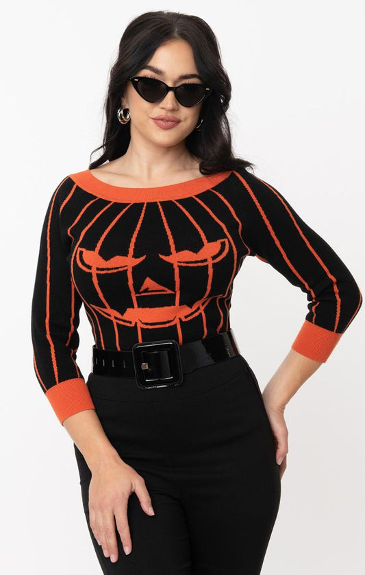 Annaleigh Sweater Jack-O-Lantern by Unique Vintage