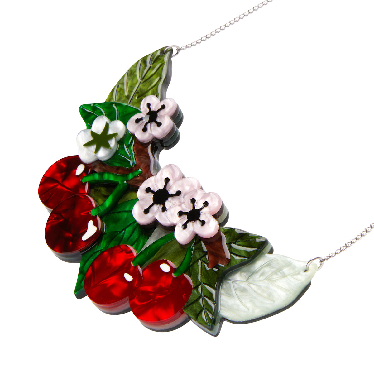 Blossoming Cherries Statement Necklace by Erstwilder