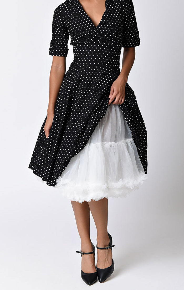 Vintage Tea Length Crinoline Black Dresses