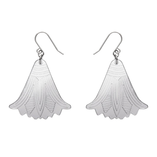 Lotus Mirror Drop Earrings in Silver by Erstwilder