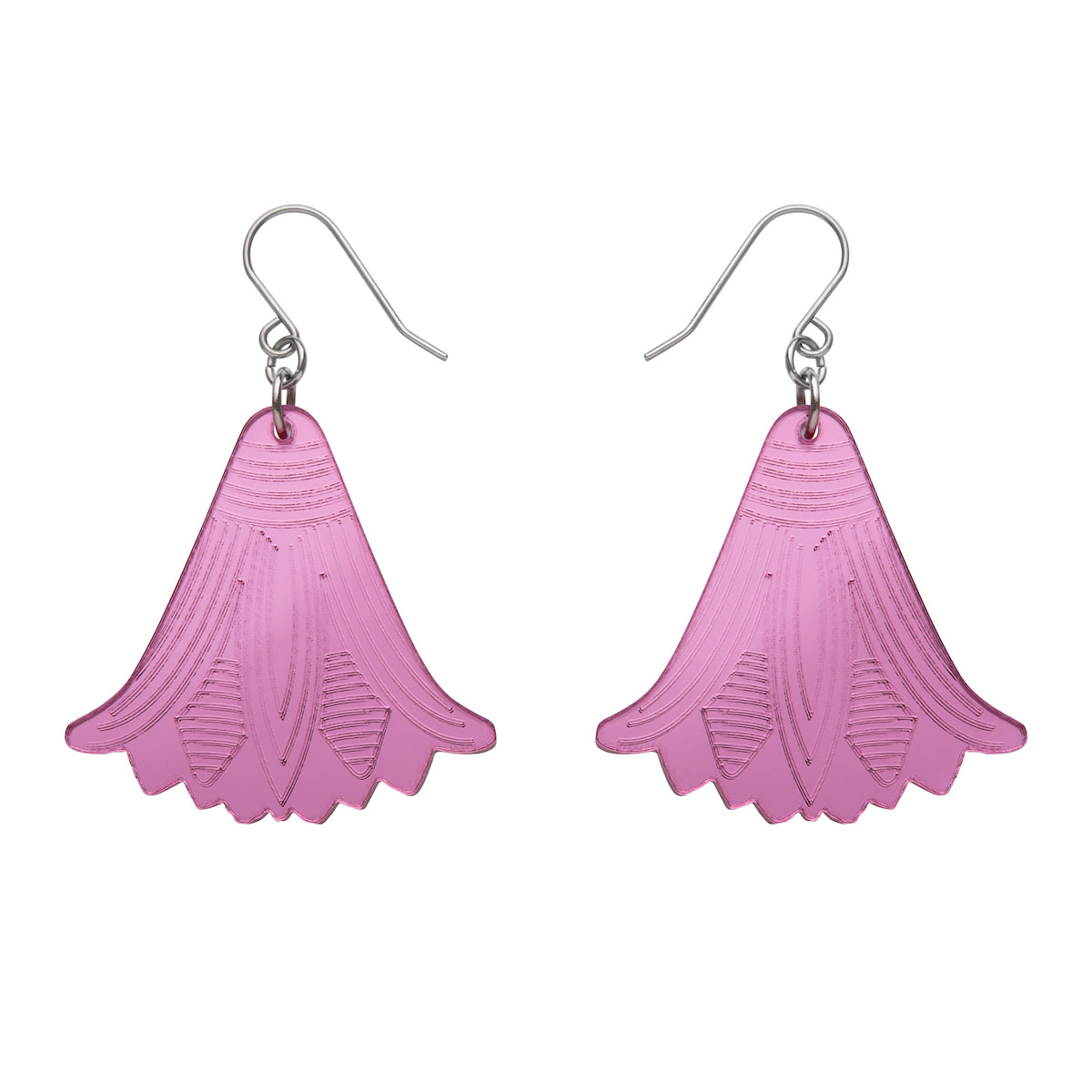 Lotus Mirror Drop Earrings in Pink by Erstwilder